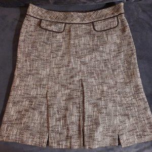 Ann Taylor Loft Brown Tweed Mini Skirt, Size 6P